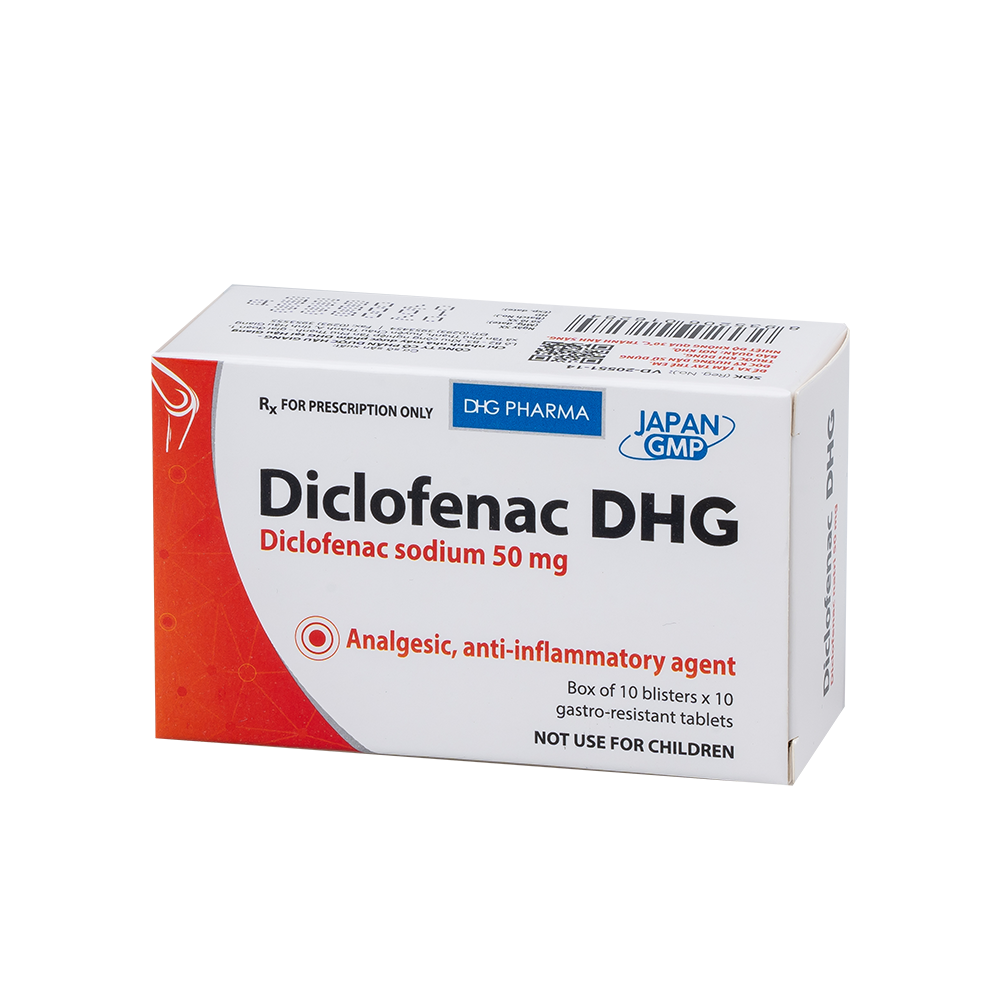 Diclofenac Hộp 10 vỉ x 10 viên DHG