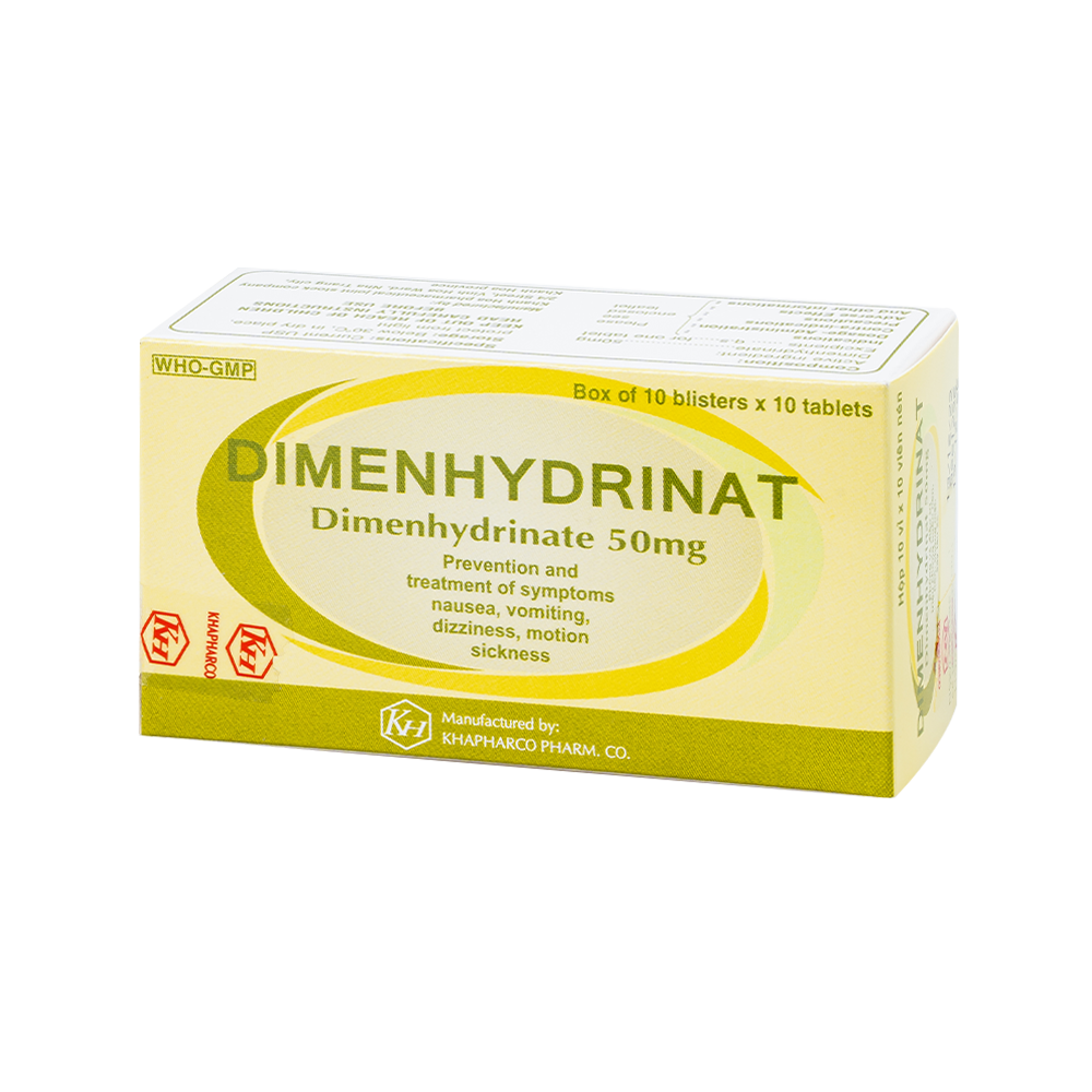 DIMENHYDRINAT Hộp 100 viên Khapharco