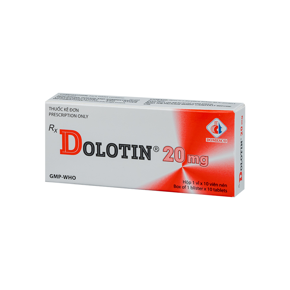 Dolotin 20 mg Hộp 1 vỉ x 10 viên Domesco