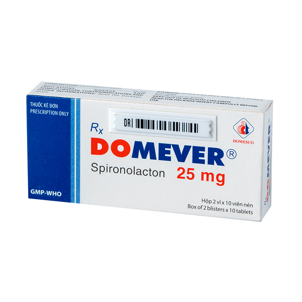 Domever 25 mg Hộp 2 vỉ x 10 viên Domesco