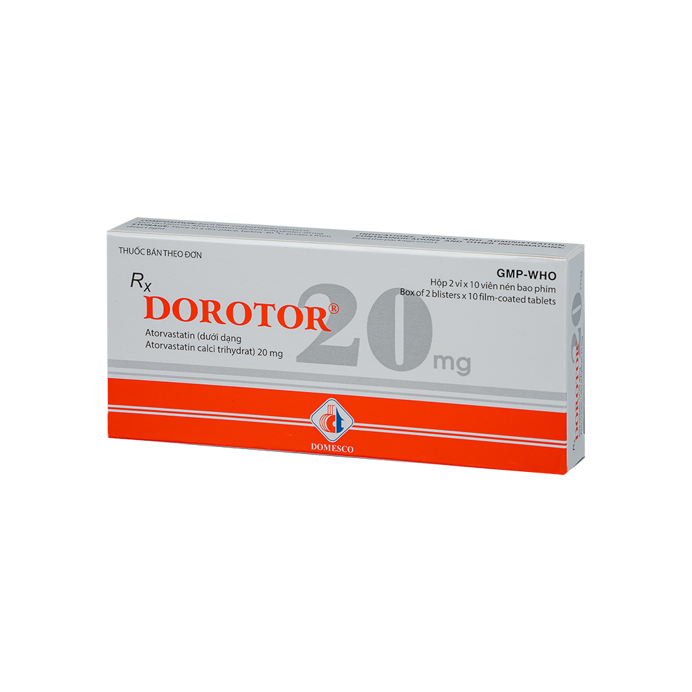 Dorotor 20 mg Hộp 2 vỉ x 10 viên Domesco