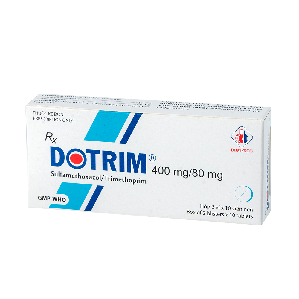 Dotrim 400 mg/80 mg Hộp 2 vỉ x 10 viên Domesco