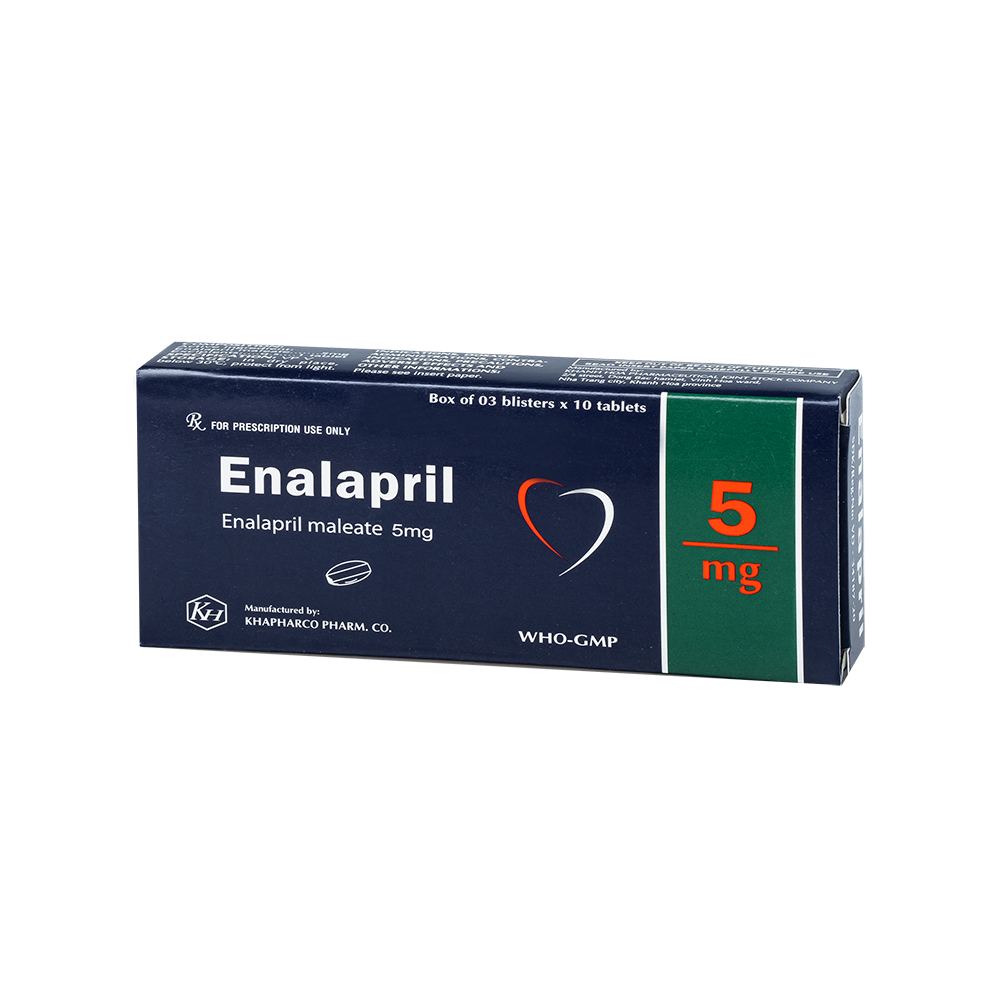 ENALAPRIL 5mg alu-alu Hộp 30 viên Khapharco