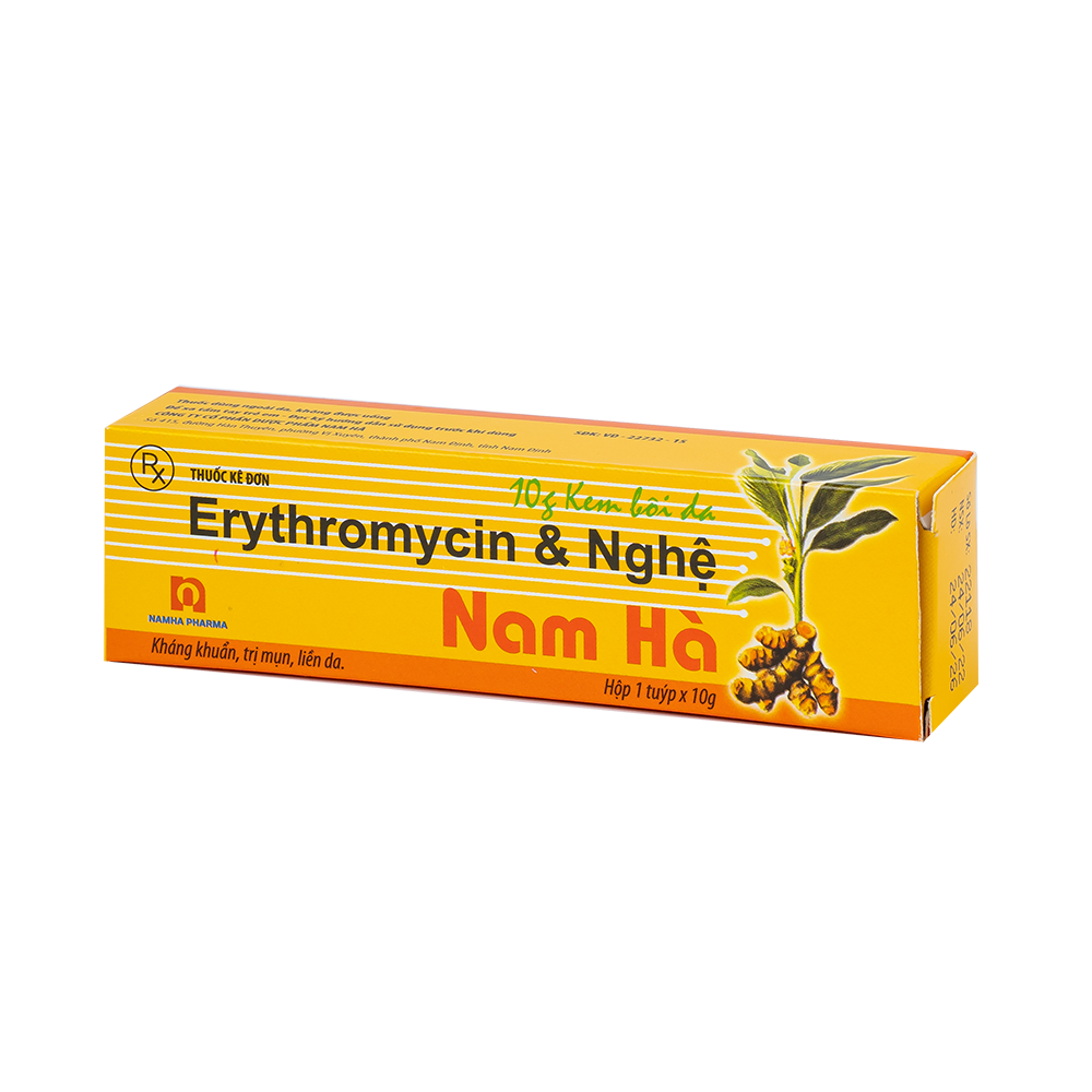 Erythromycin &amp; Nghệ Nam Hà Hộp 1 tuýp 10g DP Nam Hà