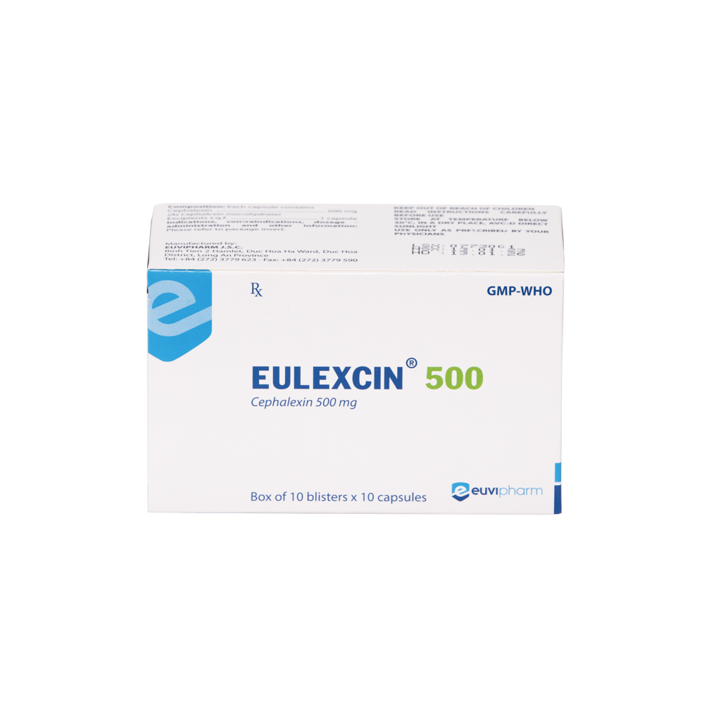 Eulexcin 500 Hộp 10 vỉ x 10 viên Euvipharm