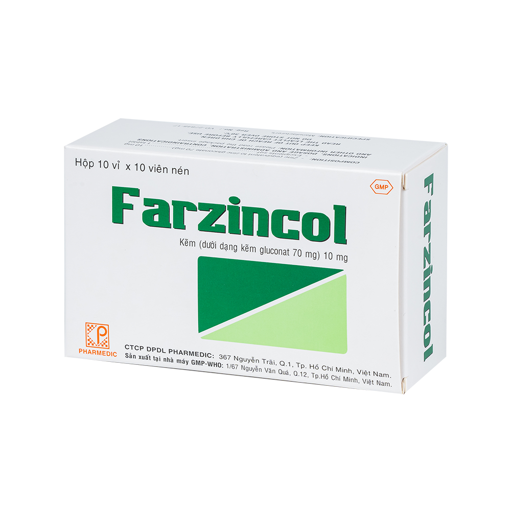 FARZINCOL * Hộp 10 vỉ x 10 viên