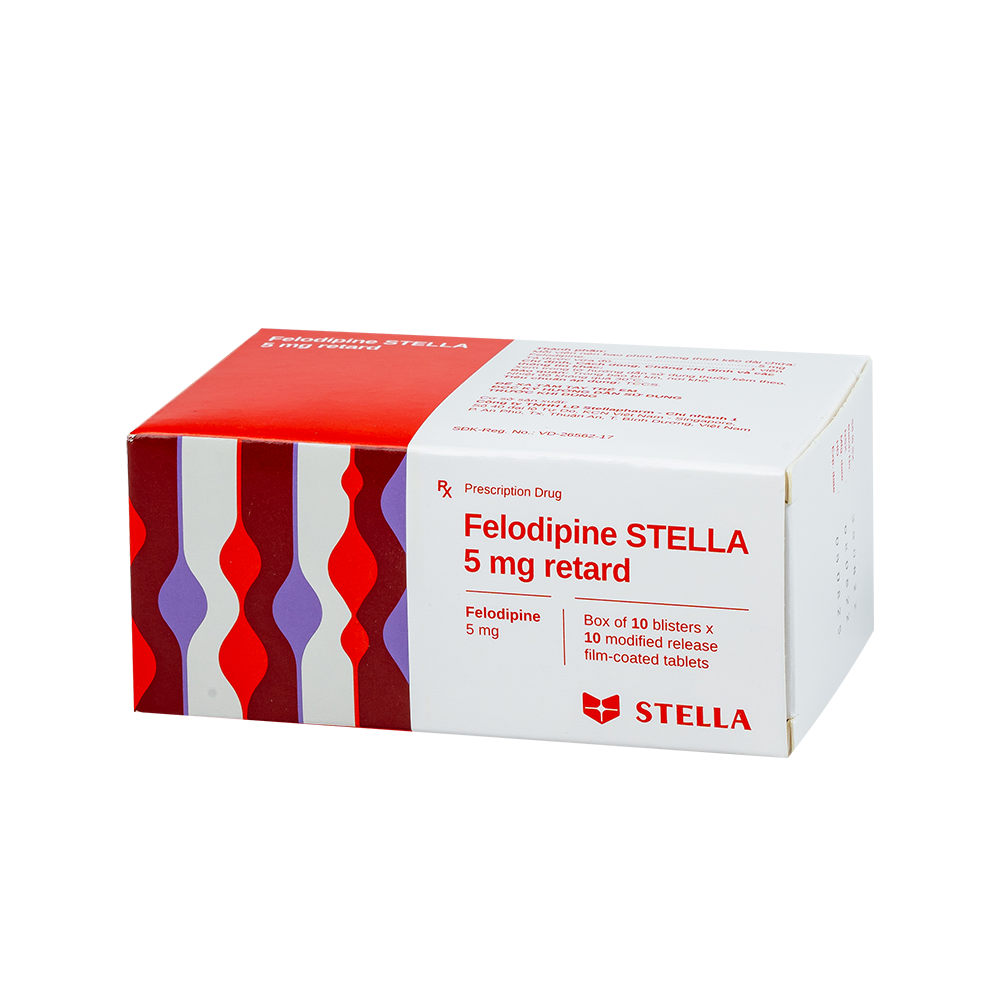 Felodipin Stella 5mg retard Hộp/100viên Stella