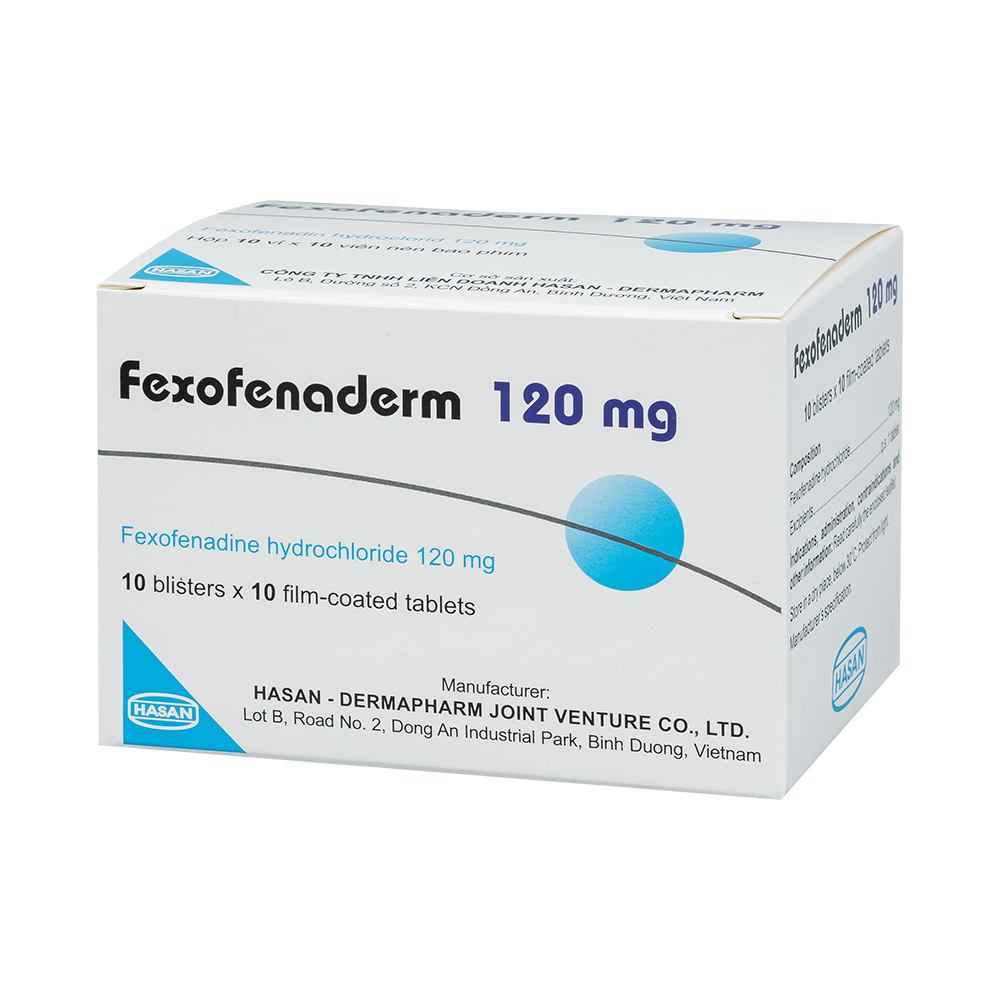 FEXOFENADERM 120MG HỘP/100V NÉN HASAN