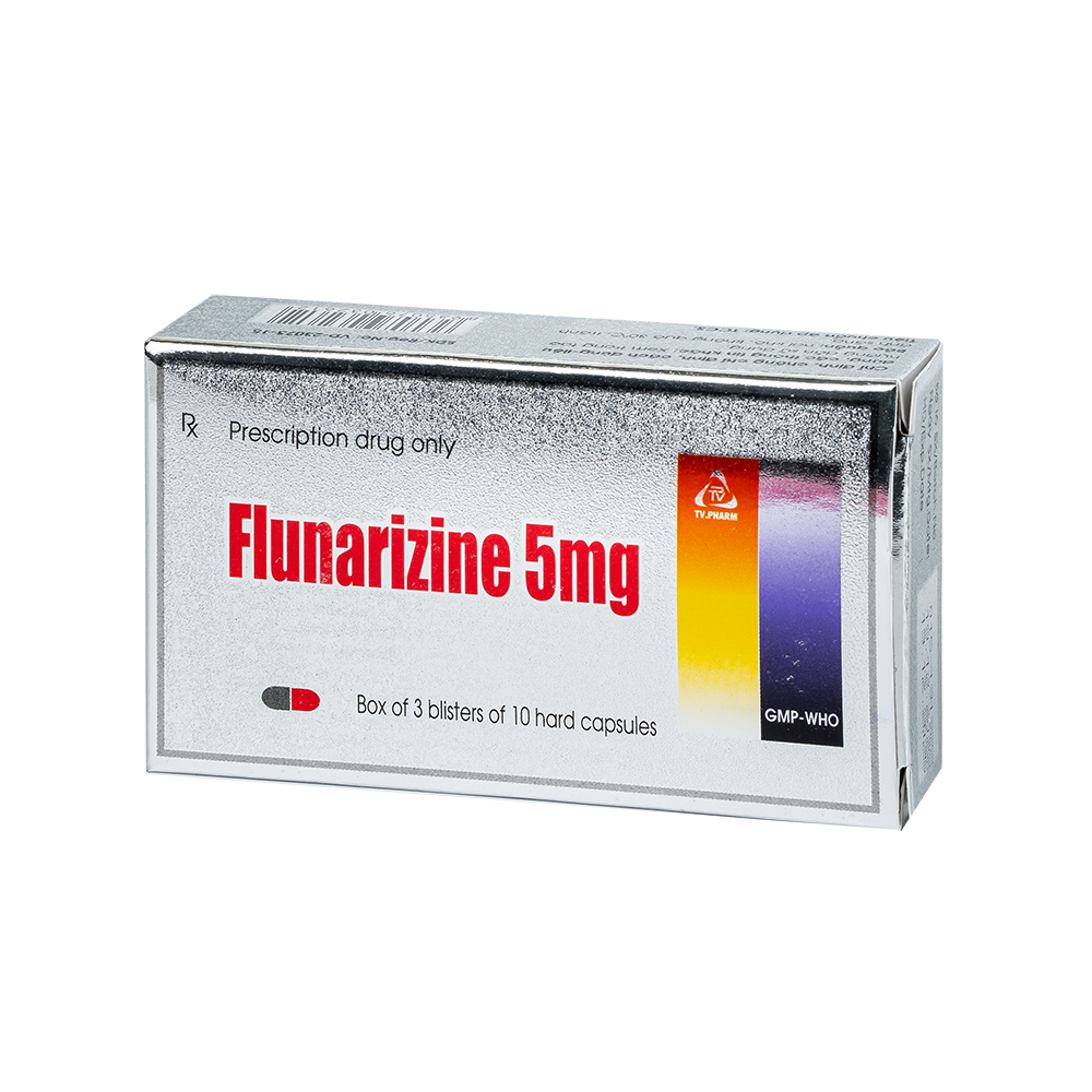 Flunarizine 5mg Hộp 3 vỉ x 10 viên TV.Pharm