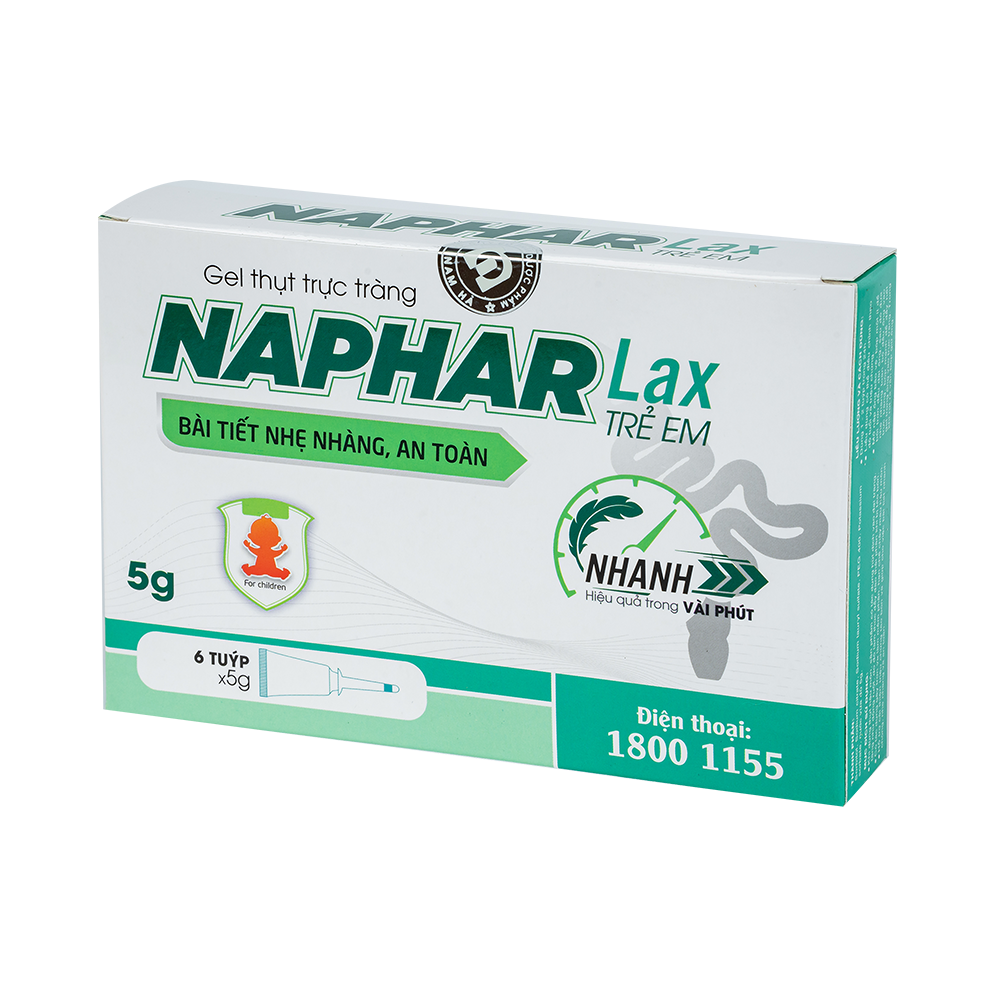 Gel thụt trực tràng Naphar Lax 5g Trẻ em (hộp 6 tube)