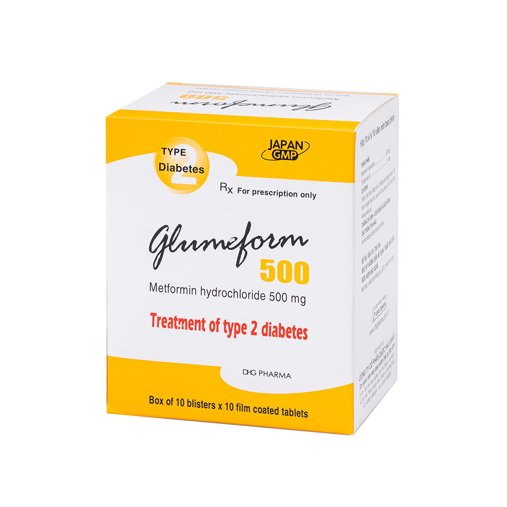 Glumeform 500 Hộp 10 vỉ x 10 viên DHG