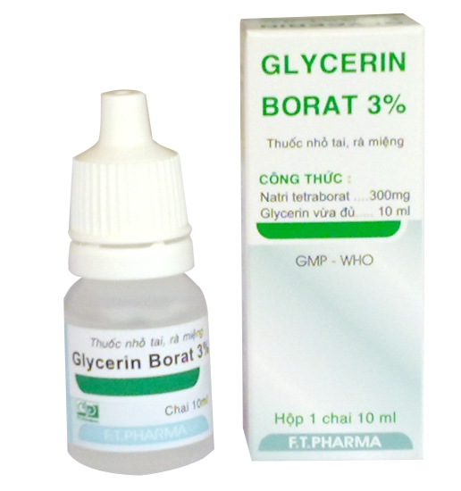 GLYCERIN BORAT 3% Dung dịch rà miệng Chai 10ml F.T.PHARMA