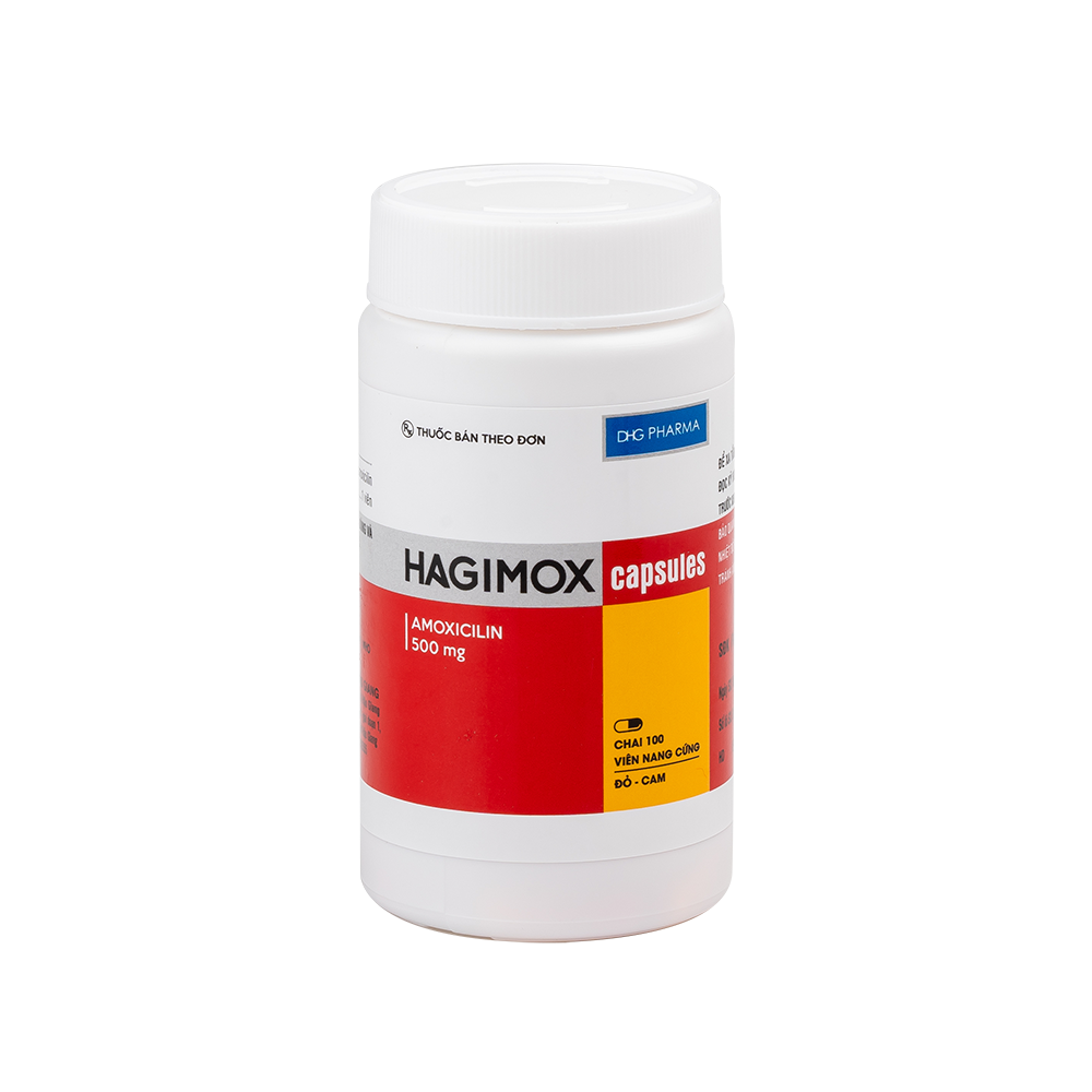 Hagimox capsules (đỏ-cam) Chai 100 viên DHG