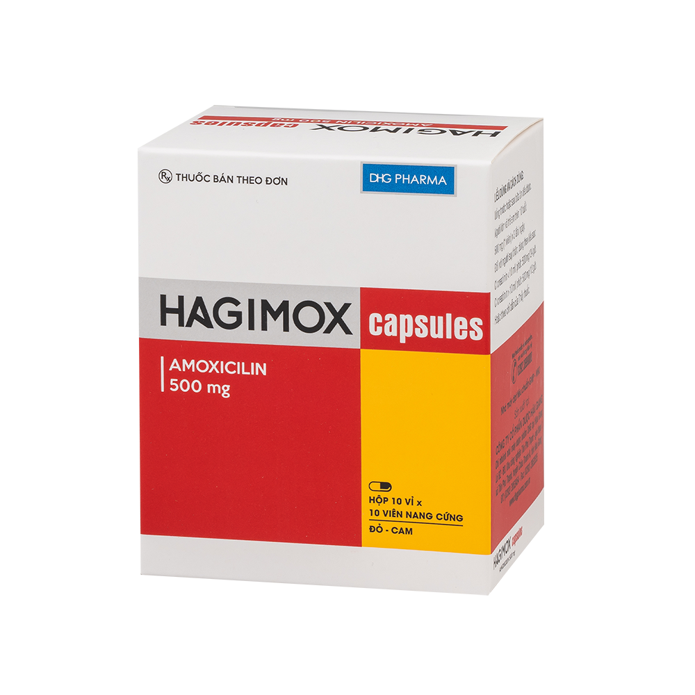 Hagimox capsules (đỏ-cam) Hộp 10 Vỉ x 10 Viên DHG