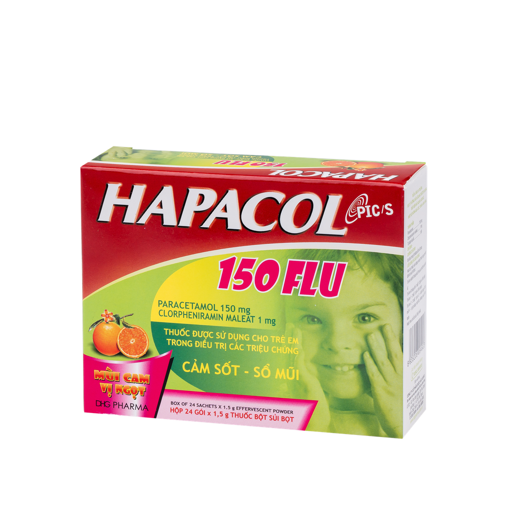 Hapacol 150 Flu Hộp 24 gói x 1,5g DHG
