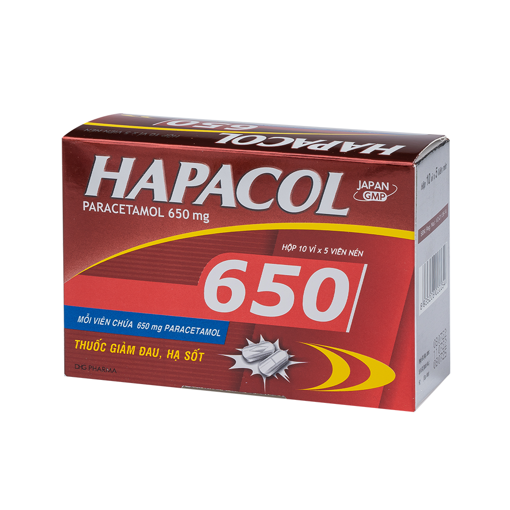 Hapacol 650 Hộp 10 vỉ x 5 viên DHG