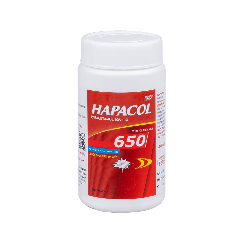 Hapacol 650 Hộp 1 chai x 100 viên DHG