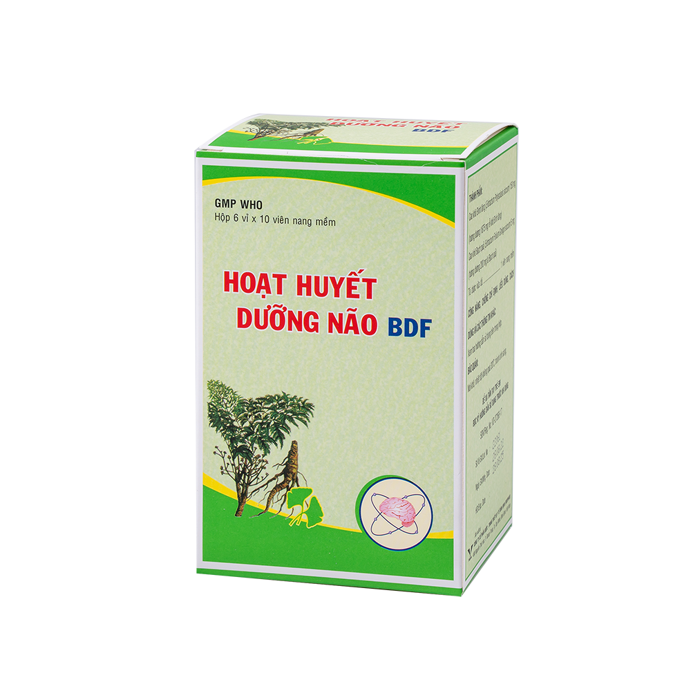 Hoạt huyết dưỡng não BDF H/60. Hộp 6 Vỉ x 10 Viên Bidiphar