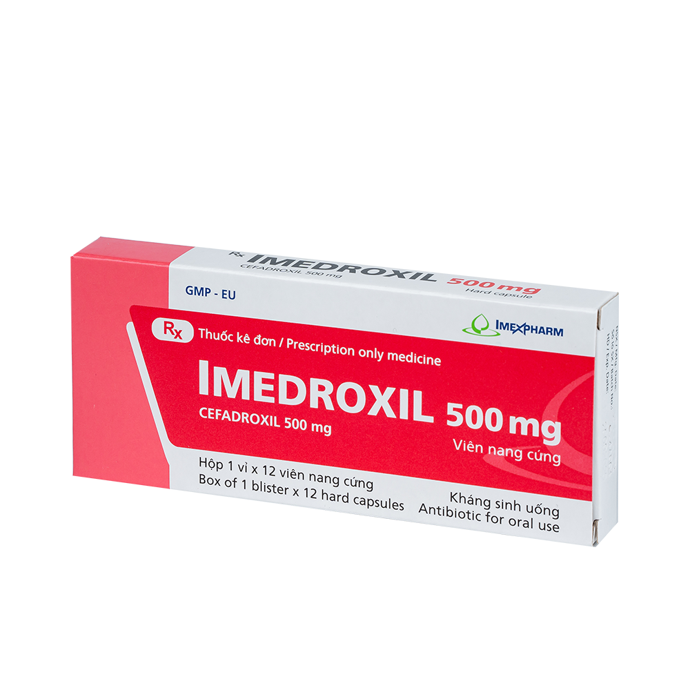 Imedroxil 500 mg Hộp 1 vỉ x 12 viên Imexpharm