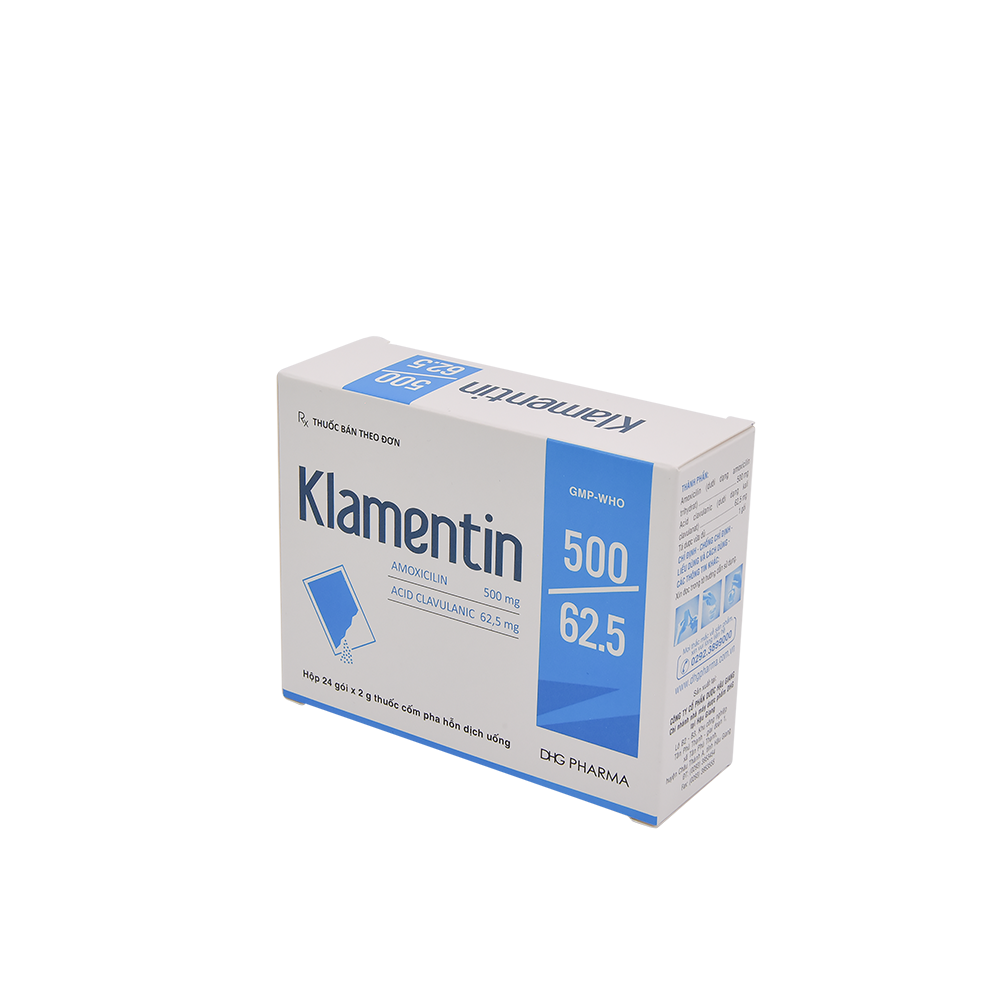 Klamentin 500/62.5 Hộp 24 gói x 2g DHG