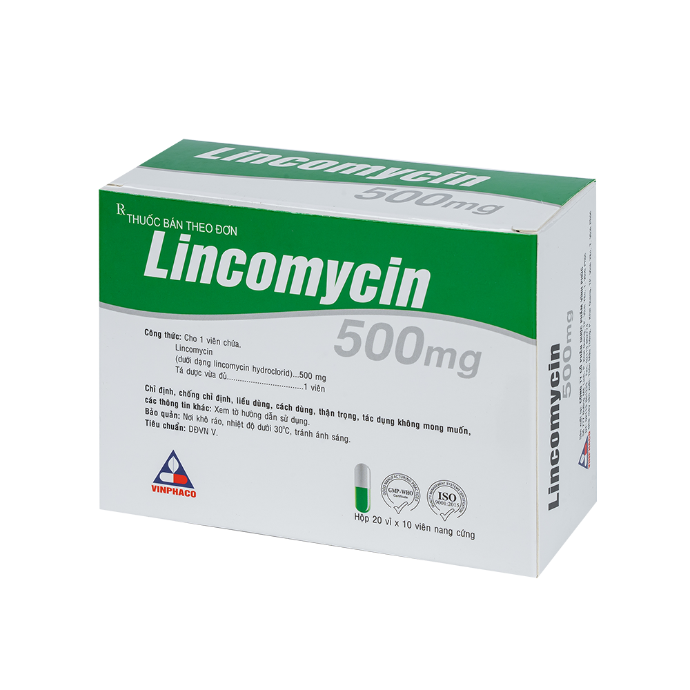 LINCOMYCIN Hộp 20 vỉ x 10 viên nang cứng VINPHACO