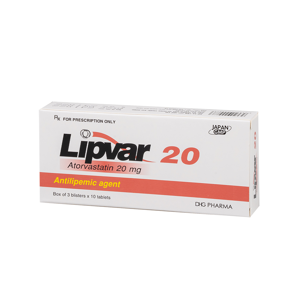 Lipvar 20 Hộp 3 Vỉ x 10 Viên DHG