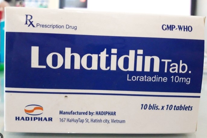 Lohatidin Loratadin 10mg Hộp 10 vỉ x 10 viên