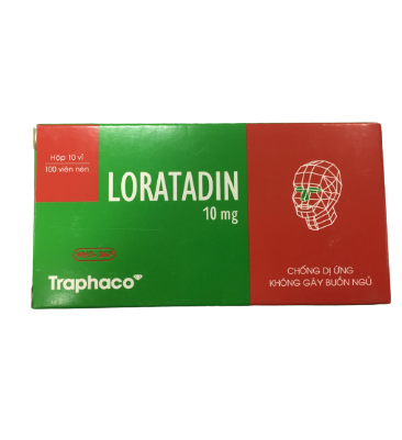 Loratadin 10mg Hộp 10 vỉ x 10 viên Traphaco