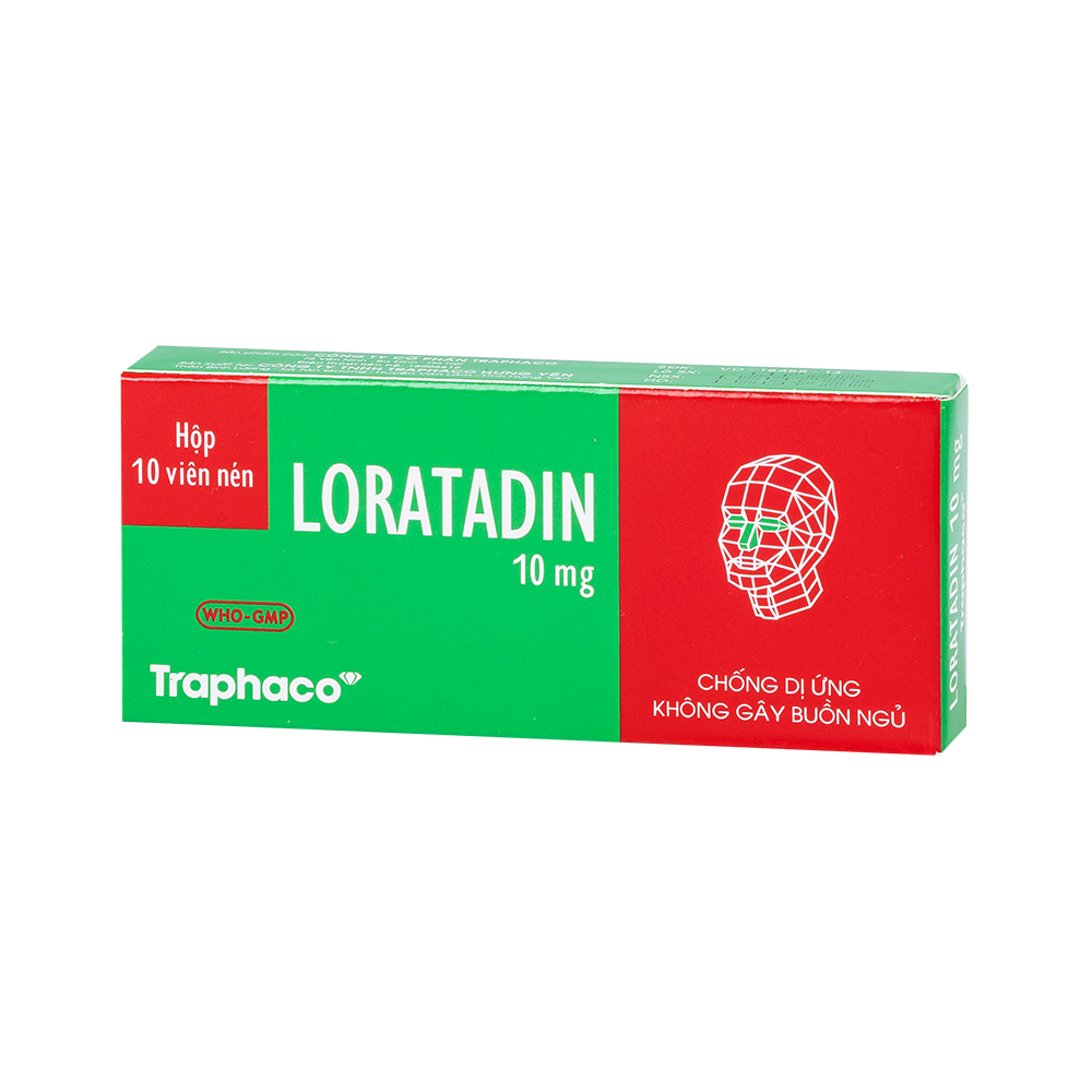 Loratadin 10mg Hộp 1 vỉ x 10 viên Traphaco