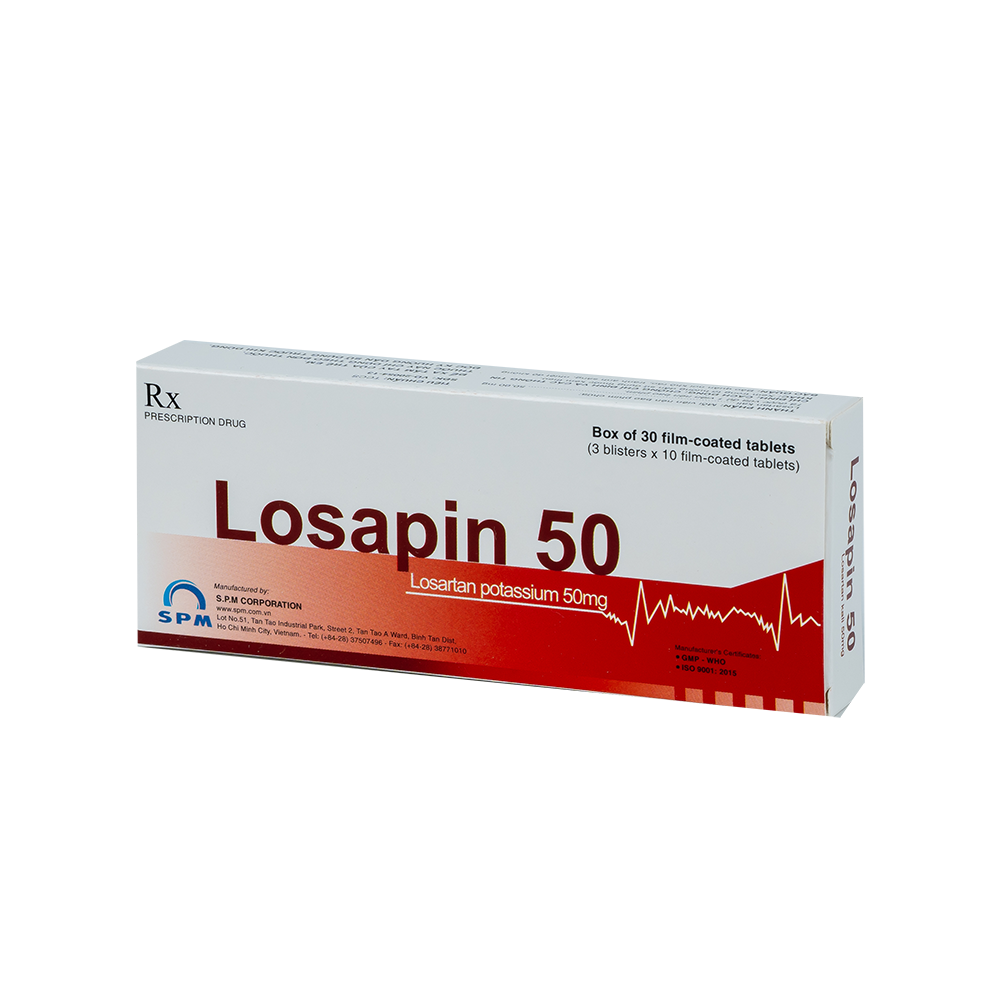 Losapin 50 Hộp 3 vỉ x 10 viên SPM