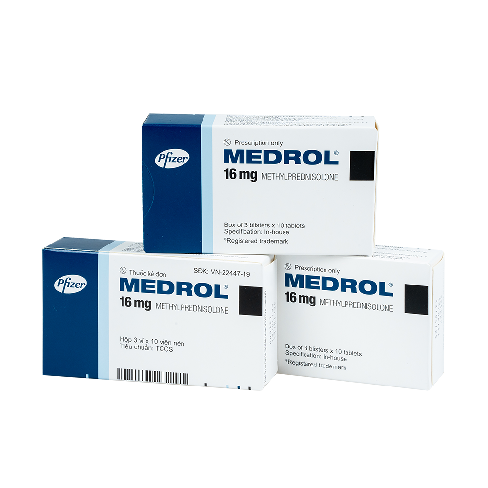Medrol 16mg Hộp 3 vỉ x 10 viên Pfizer