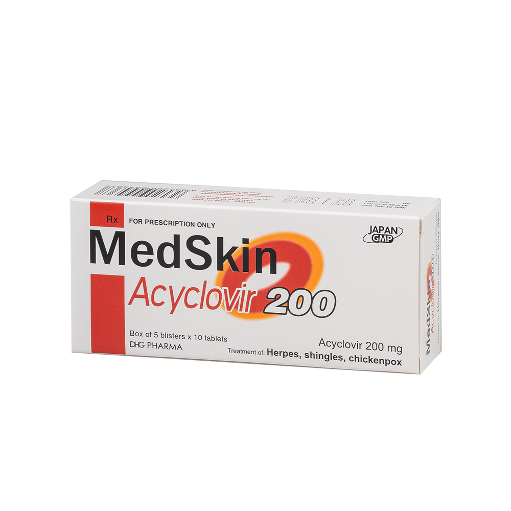 Medskin Acyclovir 200 Hộp 5 Vỉ x 10 Viên DHG