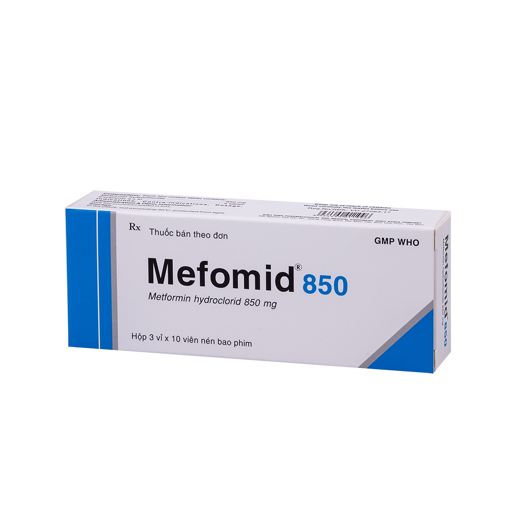 Mefomid 850 H/30 Hộp 3 Vỉ x 10 Viên Bidiphar