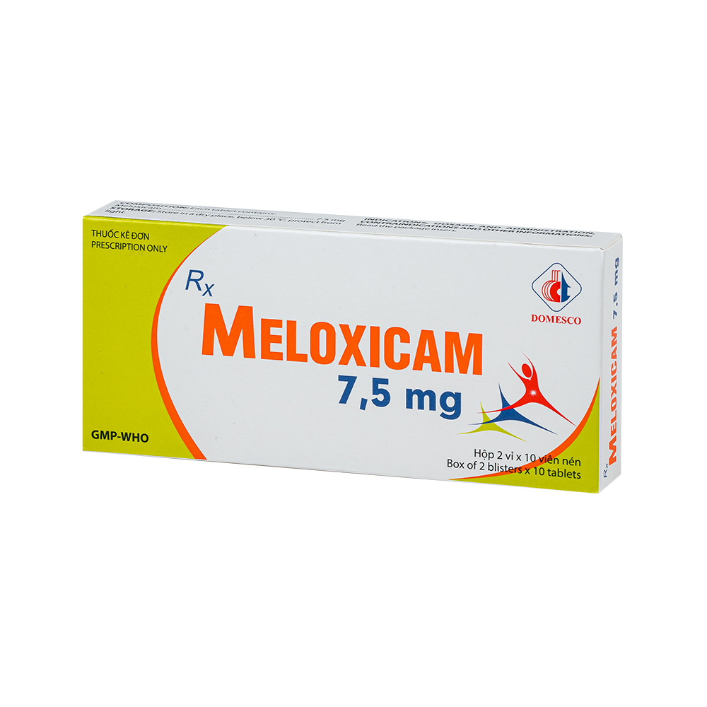 Meloxicam 7,5 mg Hộp 2 vỉ x 10 viên Domesco
