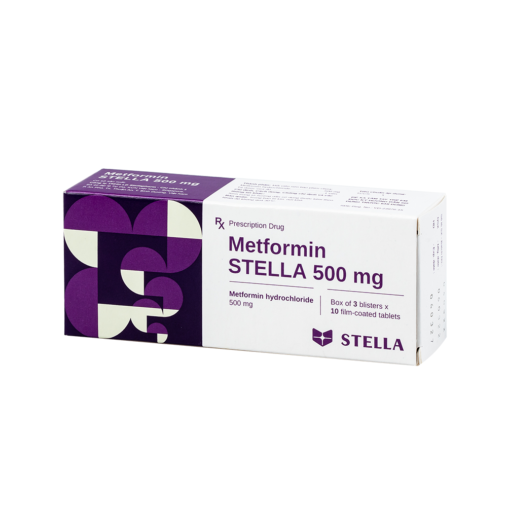 Metformin Stella 500mg Hộp/30viên Stella