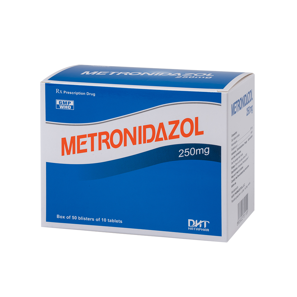 Metronidazol 250mg H/50 vỉ x 10 viên Hataphar