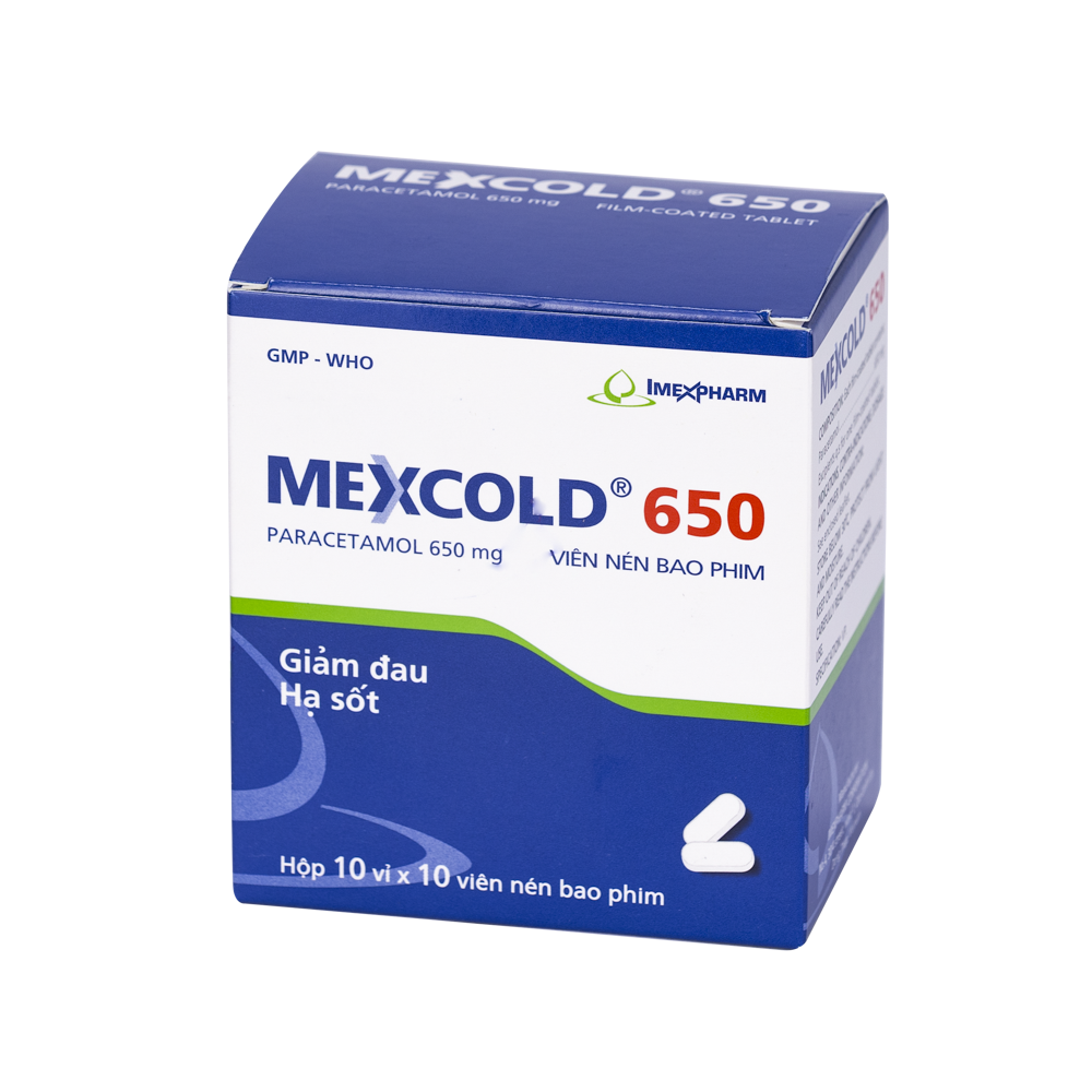 Mexcold 650 Hộp 10 vỉ x 10 viên Imexpharm