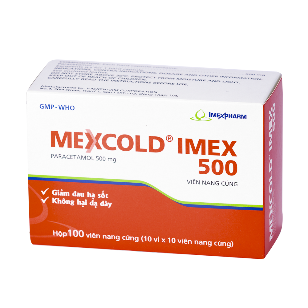 Mexcold IMEX 500 Hộp 10 vỉ x 10 viên Imexpharm