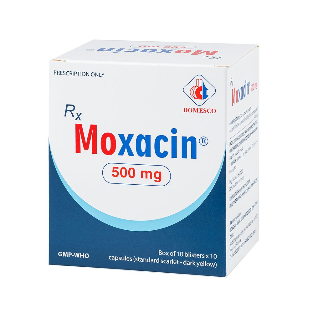 Moxacin Hộp 10 vỉ x 10 viên Domesco