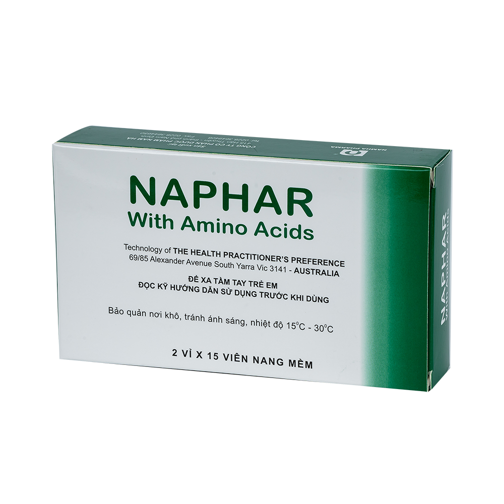 Naphar with amino acids (Thùng x 66 Hộp x 2 vỉ x 15 viên)