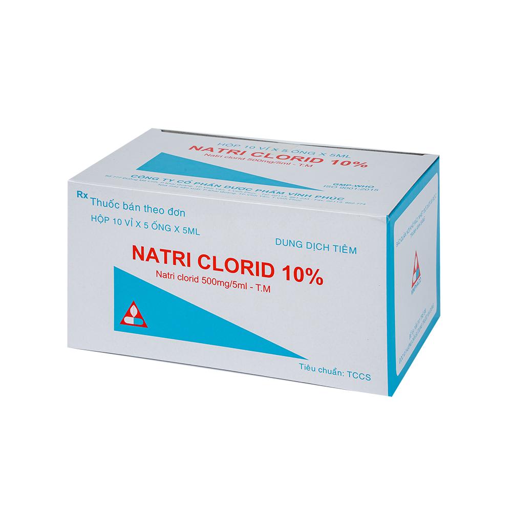 NATRI CLORID 10%  Hộp 10 vỉ x 5 ống  VINPHACO