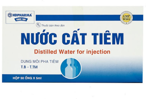 Nước cất 5ml Hộp 50 ống x 5ml  HDPHARMA