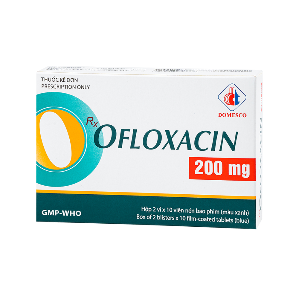 Ofloxacin 200 mg Hộp 2 vỉ x 10 viên Domesco