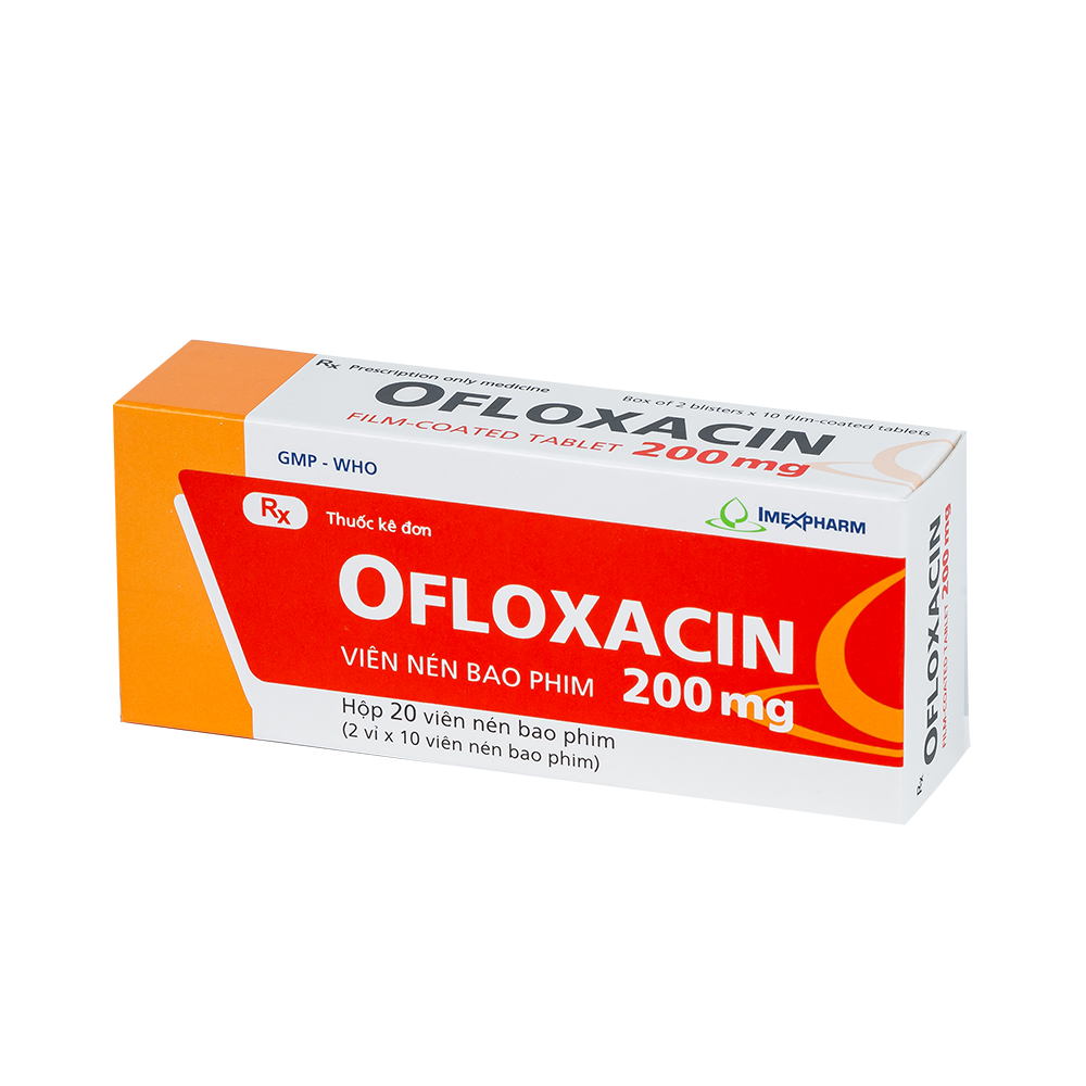 Ofloxacin 200 mg Hộp 2 vỉ x 10 viên Imexpharm