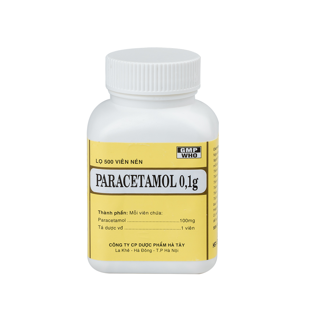 Paracetamol 0.1g lọ 500v Hataphar