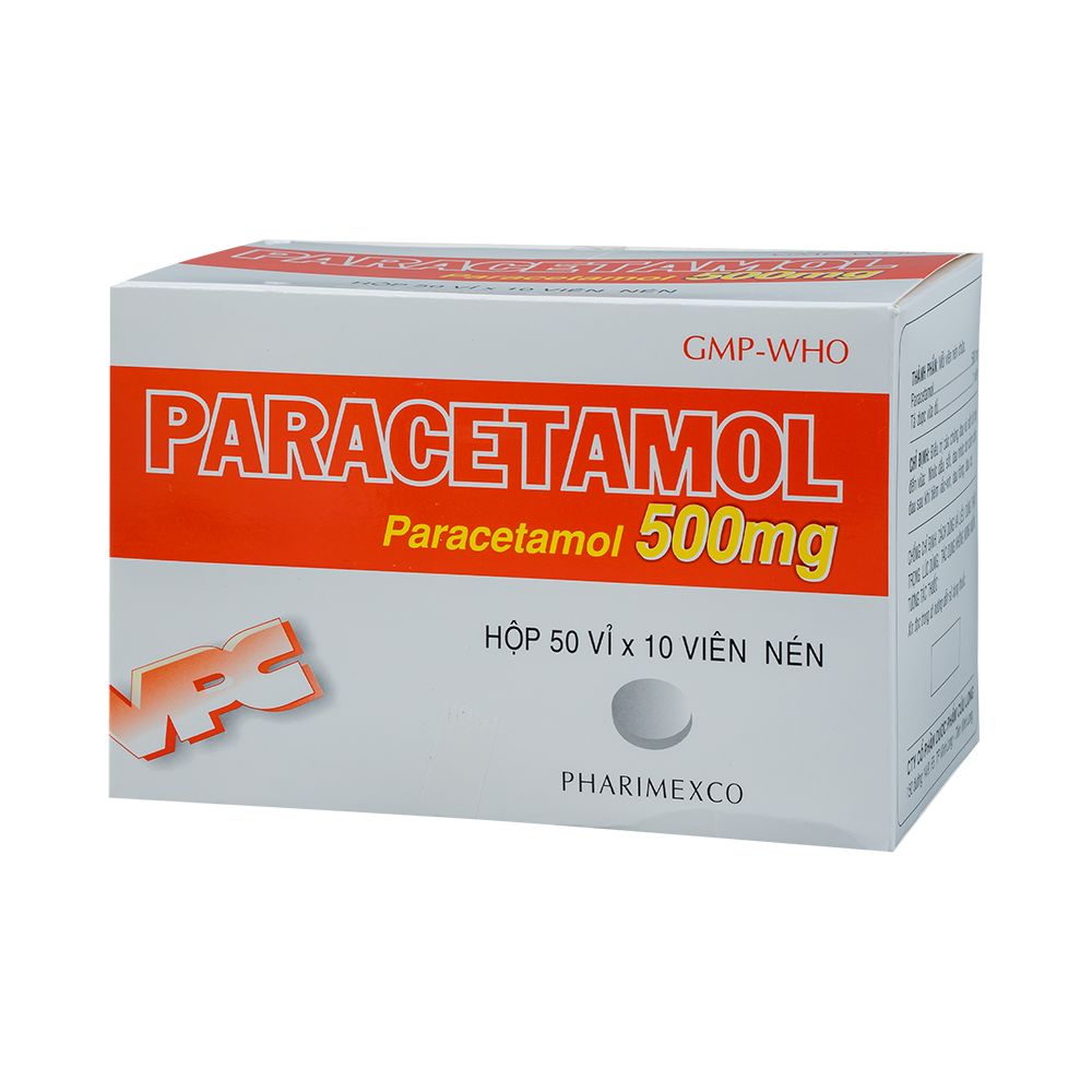 PARACETAMOL 500mg Hộp 50 vỉ x 10 viên Dược Cửu Long