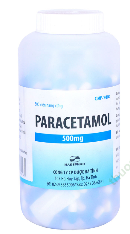 Paracetamol 500mg Lọ 500 viên nang cam trắng