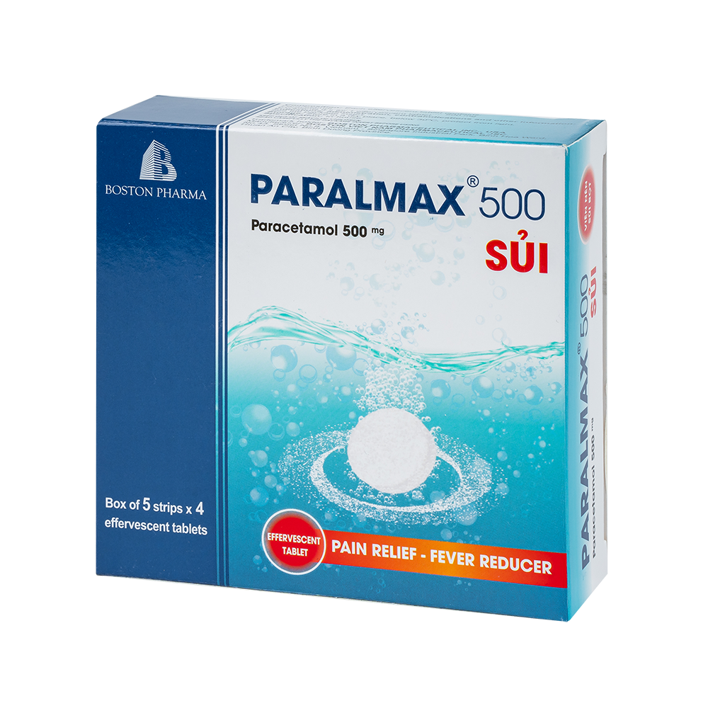 PARALMAX 500 SỦI Hộp 5 vỉ x 4 viên nén sủi bọt Boston
