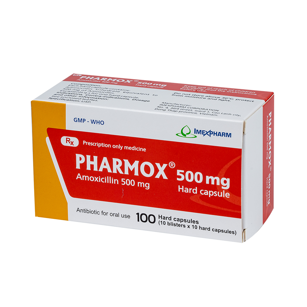 Pharmox 500 mg Hộp 10 vỉ x 10 viên Imexpharm