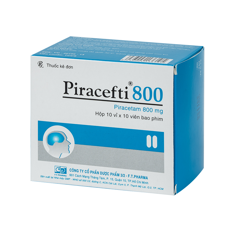 PIRACEFTI 800mg Hộp 10 vỉ x 10 viên F.T.PHARMA